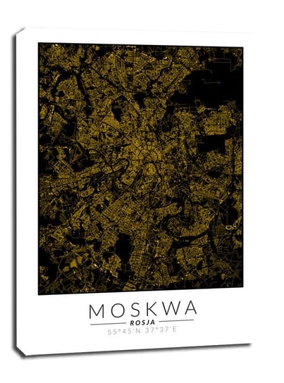Obraz na płótnie, GALERIA PLAKATU, Moskwa złota mapa, 50x70 cm Galeria Plakatu