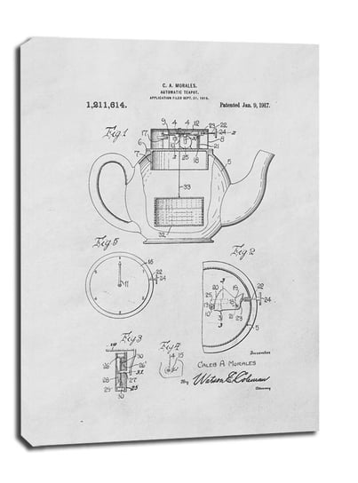 Obraz na płótnie, GALERIA PLAKATU, Patent Dzbanek na herbatę Projekt z 1917, 60x80 cm Galeria Plakatu