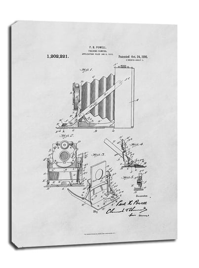 Obraz na płótnie, GALERIA PLAKATU, Patent Kamera Składana Projekt z 1916, 30x40 cm Galeria Plakatu