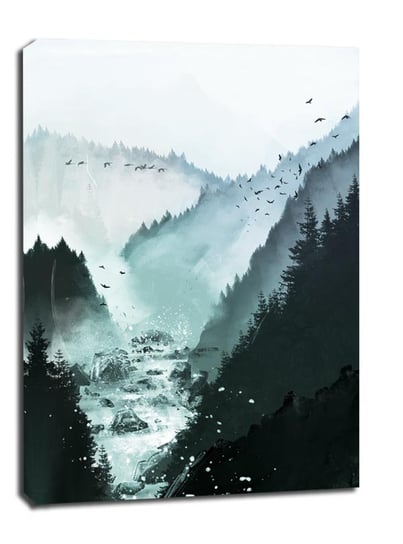 Obraz na płótnie, GALERIA PLAKATU, Rzeka w górach, 90x120 cm Galeria Plakatu
