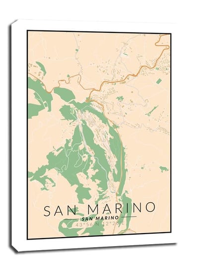 Obraz na płótnie, GALERIA PLAKATU, San Marino mapa kolorowa, 40x60 cm Galeria Plakatu