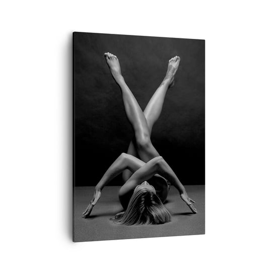 Obraz na płótnie - Geometria nagości - 50x70cm - Kobieta Sztuka Ciało - Nowoczesny Canvas obraz do salonu do sypialni ARTTOR ARTTOR