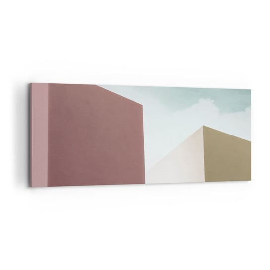 Obraz na płótnie - Geometria słonecznego lata - 120x50cm - Budynki Architektura Trójwymiarowy - Nowoczesny obraz na ścianę do salonu do sypialni ARTTOR ARTTOR