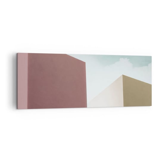 Obraz na płótnie - Geometria słonecznego lata - 140x50cm - Budynki Architektura Trójwymiarowy - Nowoczesny Canvas obraz do salonu do sypialni ARTTOR ARTTOR