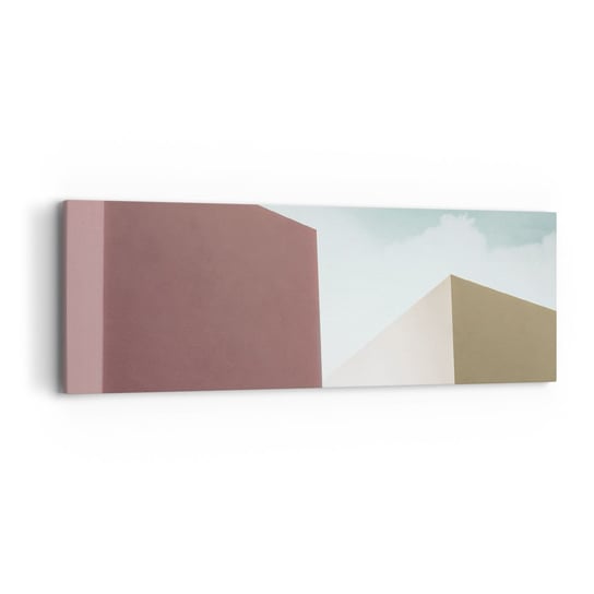 Obraz na płótnie - Geometria słonecznego lata - 90x30cm - Budynki Architektura Trójwymiarowy - Nowoczesny Canvas obraz do salonu do sypialni ARTTOR ARTTOR
