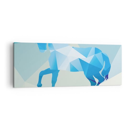 Obraz na płótnie - Geometryczny koń w turkusie - 140x50cm - Zwierzęta Koń Figura Geometryczna - Nowoczesny Canvas obraz do salonu do sypialni ARTTOR ARTTOR
