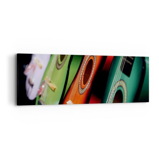 Obraz na płótnie - Gitara ma wiele barw - 90x30cm - Muzyka Gitara Instrument Muzyczny - Nowoczesny Canvas obraz do salonu do sypialni ARTTOR ARTTOR