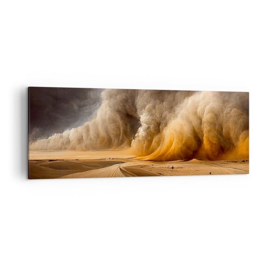 Obraz na płótnie - Gniew pustyni - 140x50cm - Pustynia Burza Piaskowa Piasek - Nowoczesny Canvas obraz do salonu do sypialni ARTTOR ARTTOR