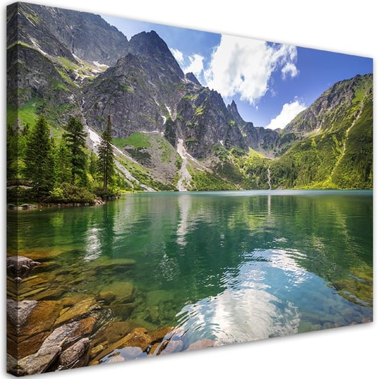 Obraz na płótnie, Górskie jezioro Drzewa Natura - 60x40 Inna marka