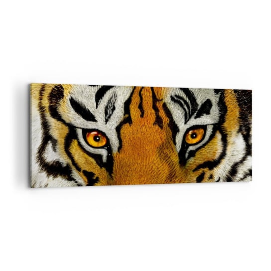 Obraz na płótnie - Groźny i piękny - 120x50cm - Zwierzęta Tygrys Afryka - Nowoczesny obraz na ścianę do salonu do sypialni ARTTOR ARTTOR