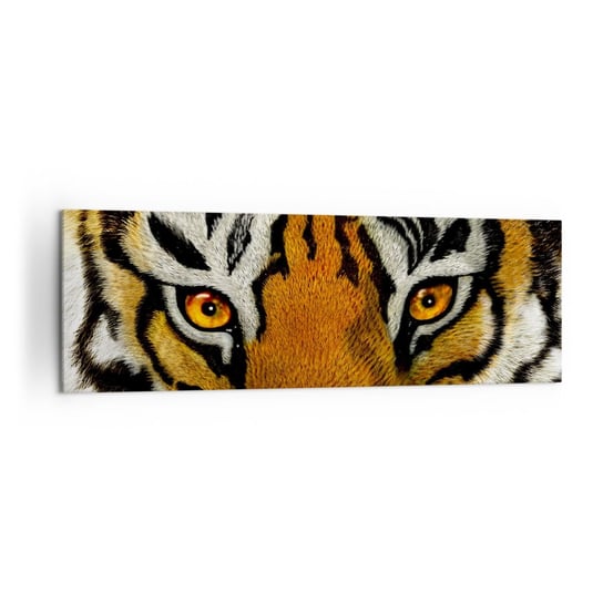 Obraz na płótnie - Groźny i piękny - 160x50cm - Zwierzęta Tygrys Afryka - Nowoczesny foto obraz w ramie do salonu do sypialni ARTTOR ARTTOR