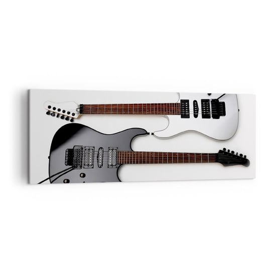 Obraz na płótnie - Harmonia kształtów - 140x50cm - Muzyka Gitara Elektryczna Instrument Muzyczny - Nowoczesny Canvas obraz do salonu do sypialni ARTTOR ARTTOR