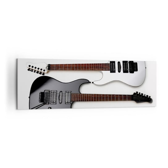 Obraz na płótnie - Harmonia kształtów - 160x50cm - Muzyka Gitara Elektryczna Instrument Muzyczny - Nowoczesny foto obraz w ramie do salonu do sypialni ARTTOR ARTTOR