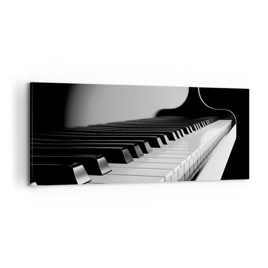 Obraz na płótnie - Harmonia kształtów i barw - 100x40cm - Fortepian Pianino Muzyka - Nowoczesny foto obraz w ramie do salonu do sypialni ARTTOR ARTTOR