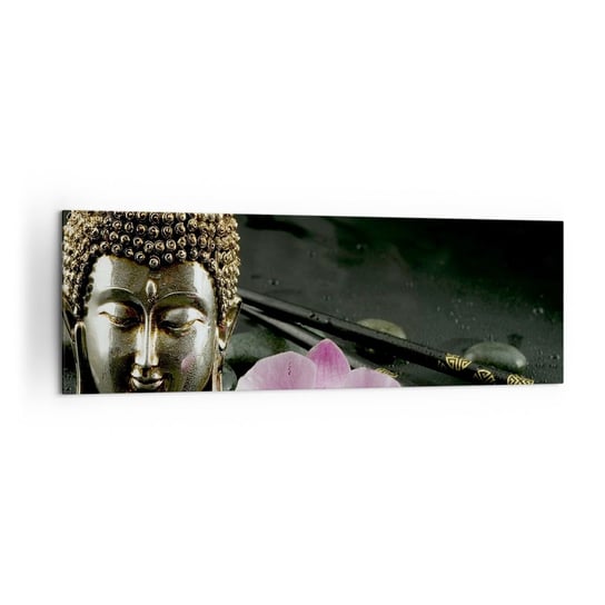 Obraz na płótnie - Harmonia mądrości i piękna - 160x50cm - Budda Religia Wiara - Nowoczesny foto obraz w ramie do salonu do sypialni ARTTOR ARTTOR