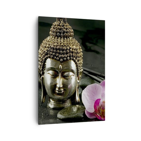 Obraz na płótnie - Harmonia mądrości i piękna - 70x100cm - Budda Religia Wiara - Nowoczesny foto obraz w ramie do salonu do sypialni ARTTOR ARTTOR