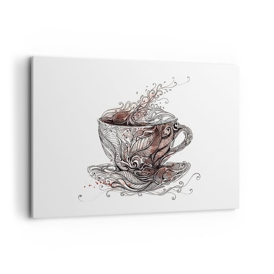 Obraz na płótnie - Herbata dobra na wszystko - 120x80cm - Abstrakcja Filiżanka Espresso - Nowoczesny obraz na ścianę do salonu do sypialni ARTTOR ARTTOR