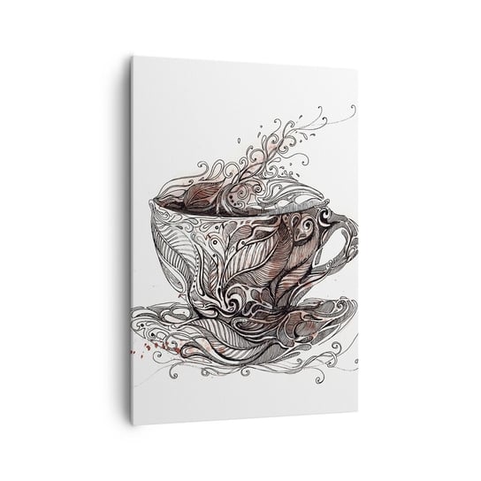 Obraz na płótnie - Herbata dobra na wszystko - 70x100cm - Abstrakcja Filiżanka Espresso - Nowoczesny foto obraz w ramie do salonu do sypialni ARTTOR ARTTOR