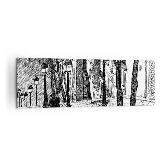 Obraz na płótnie - Historia miłosna czy opowieśc grozy? - 160x50cm - Montmartre Architektura Paryż - Nowoczesny foto obraz w ramie do salonu do sypialni ARTTOR ARTTOR