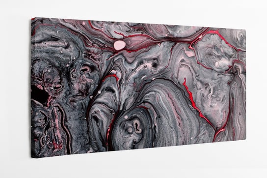 obraz na płótnie HOMEPRINT ,abstrakcja, farba akrylowa, czerwony, szary 100x50 cm HOMEPRINT