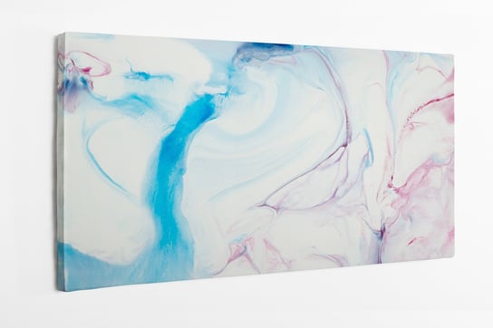 Obraz na płótnie  HOMEPRINT,  abstrakcja niebiesko-różowych fal na białym tle 100x50 cm HOMEPRINT