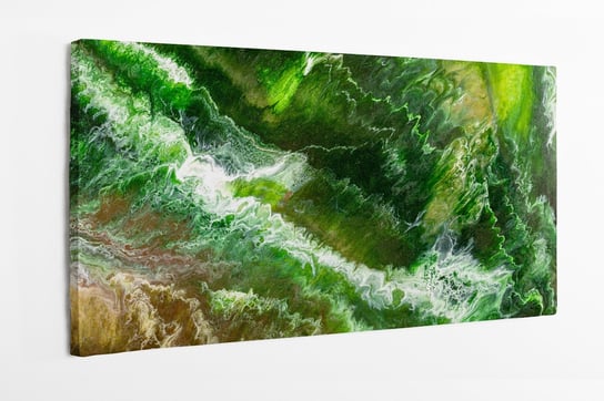 Obraz na płótnie HOMEPRINT, abstrakcja, odcienie zieleni, rozlana farba, dekoracja, 100x50 cm HOMEPRINT
