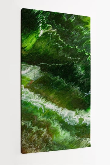 Obraz na płótnie HOMEPRINT, abstrakcja, odcienie zieleni, rozlana farba, dekoracja, 50x100 cm HOMEPRINT