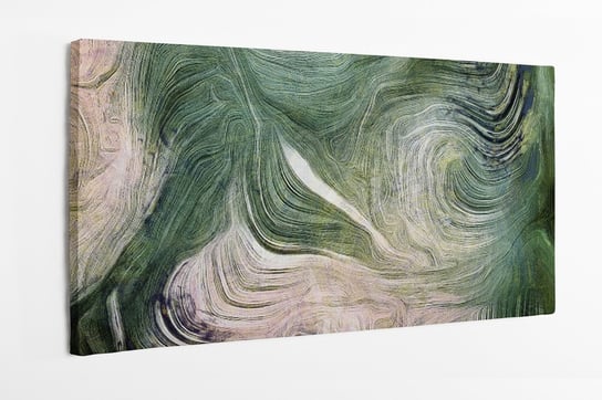 Obraz na płótnie HOMEPRINT, abstrakcja, odcienie zielonego, rozmyte linie 140x70 cm HOMEPRINT