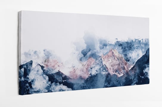 Obraz na płótnie HOMEPRINT, abstrakcja, pasma górskie, poranek, cyfrowa akwarela, szczyty gór, góry 120x60 cm HOMEPRINT