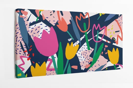 Obraz na płótnie HOMEPRINT, abstrakcja, tulipany, sztuka nowoczesna 120x50 cm HOMEPRINT