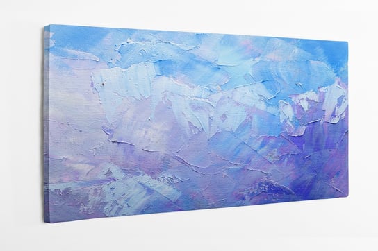 Obraz na płótnie HOMEPRINT, abstrakcyjna farba olejna, zimne kolory, niebieski 100x50 cm HOMEPRINT