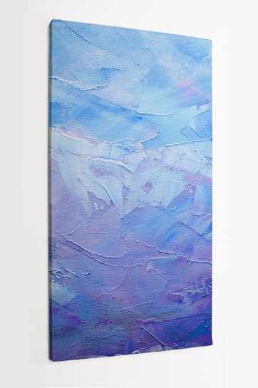 Obraz na płótnie HOMEPRINT, abstrakcyjna farba olejna, zimne kolory, niebieski 60x120 cm HOMEPRINT
