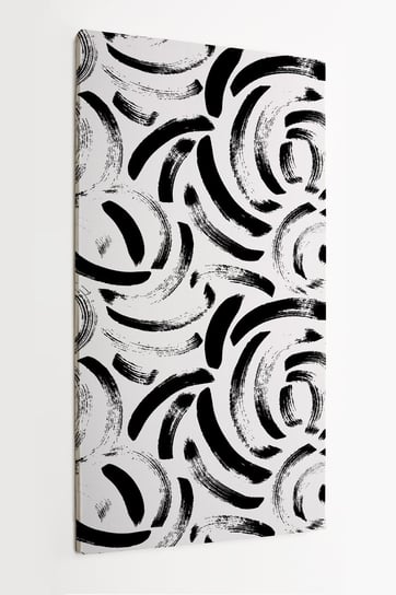 Obraz na płótnie HOMEPRINT, abstrakcyjne wzory namalowane czarną farbą na białym tle 50x100 cm HOMEPRINT