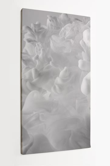 Obraz na płótnie HOMEPRINT, abstrakcyjny biały dym na szary tle 50x100 cm HOMEPRINT