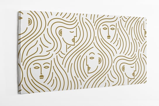 Obraz na płótnie HOMEPRINT, Abstrakcyjny wzór kobiecych głów z włosami 140x70 cm HOMEPRINT