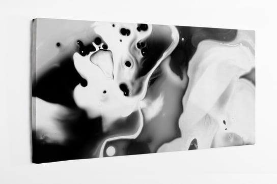Obraz na płótnie HOMEPRINT, abstrakcyjny wzór rozlanego czarnego atramentu na białym tle 100x50 cm HOMEPRINT