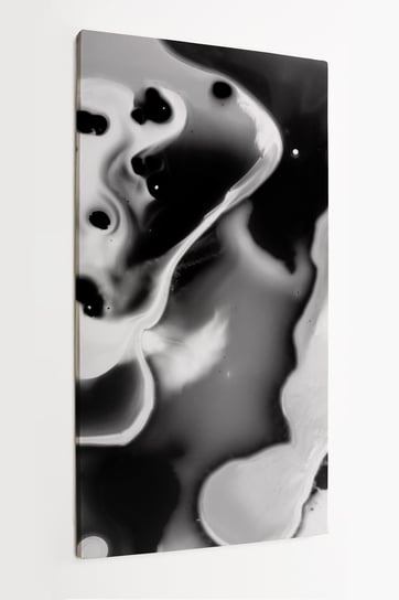 Obraz na płótnie HOMEPRINT, abstrakcyjny wzór rozlanego czarnego atramentu na białym tle 60x120 cm HOMEPRINT