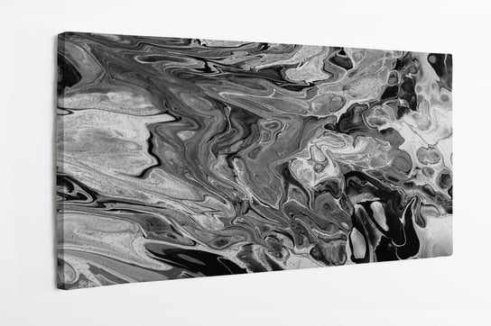 Obraz na płótnie HOMEPRINT, abstrakcyjny wzór rozlanego czarno-białego atramentu 100x50 cm HOMEPRINT