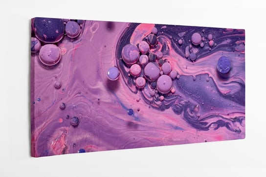 Obraz na płótnie HOMEPRINT, abstrakcyjny wzór rozlanego różowo-fioletowe atramenty z bąbelkami 100x50 cm HOMEPRINT