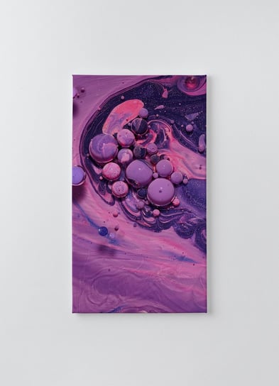 Obraz na płótnie HOMEPRINT, abstrakcyjny wzór rozlanego różowo-fioletowe atramenty z bąbelkami 50x100 cm HOMEPRINT