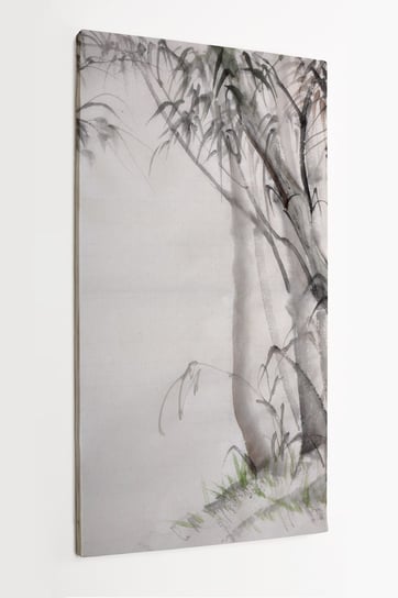 Obraz na płótnie HOMEPRINT, akwarela, las bambusowy, papier bambusowy 60x120 cm HOMEPRINT
