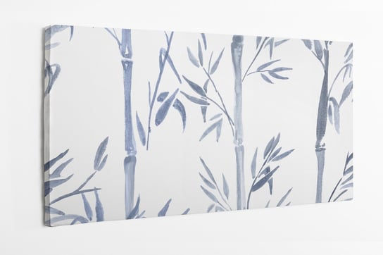 Obraz na płótnie HOMEPRINT, akwarele, bambus na białym tle, ręcznie rysowane 120x60 cm HOMEPRINT