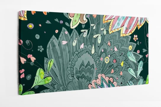 Obraz na płótnie HOMEPRINT akwarele, kwiaty, botanika, abstrakcja 100x50 cm HOMEPRINT