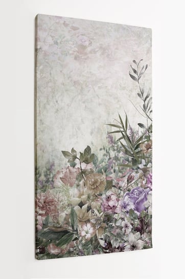 Obraz na płótnie HOMEPRINT, akwarele, kwiaty, rośliny, natura, vintage, retro 60x120 cm HOMEPRINT