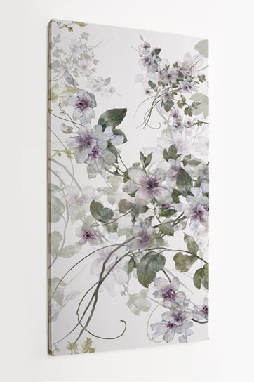 Obraz na płótnie HOMEPRINT, akwarele, kwiaty, wzór, kwiaty ogrodowe 50x100 cm HOMEPRINT