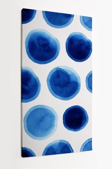 Obraz na płótnie HOMEPRINT, akwarelowe kropki w różnych odcieniach niebieskiego koloru na białym tle 60x120 cm HOMEPRINT