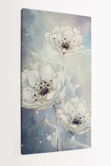 Obraz na płótnie HOMEPRINT, akwarelowy rysunek kwiatów w delikatnych kolorach 50x100 cm HOMEPRINT