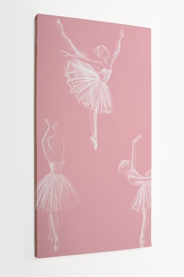 Obraz na płótnie HOMEPRINT, baletnica na różowym tle, pokój dziewczęcy 50x100 cm HOMEPRINT