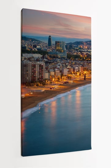 Obraz na płótnie HOMEPRINT, Barcelona o zachodzie słońca, panorama miasta 60x120 cm HOMEPRINT