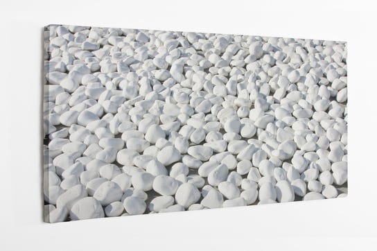 Obraz na płótnie HOMEPRINT, białe kamyki, kamienista biała plaża, Santorini, Grecja 120x50 cm HOMEPRINT